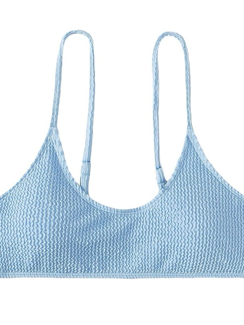 Light Blue Textured Bikini Top - Women Swim Bikinis